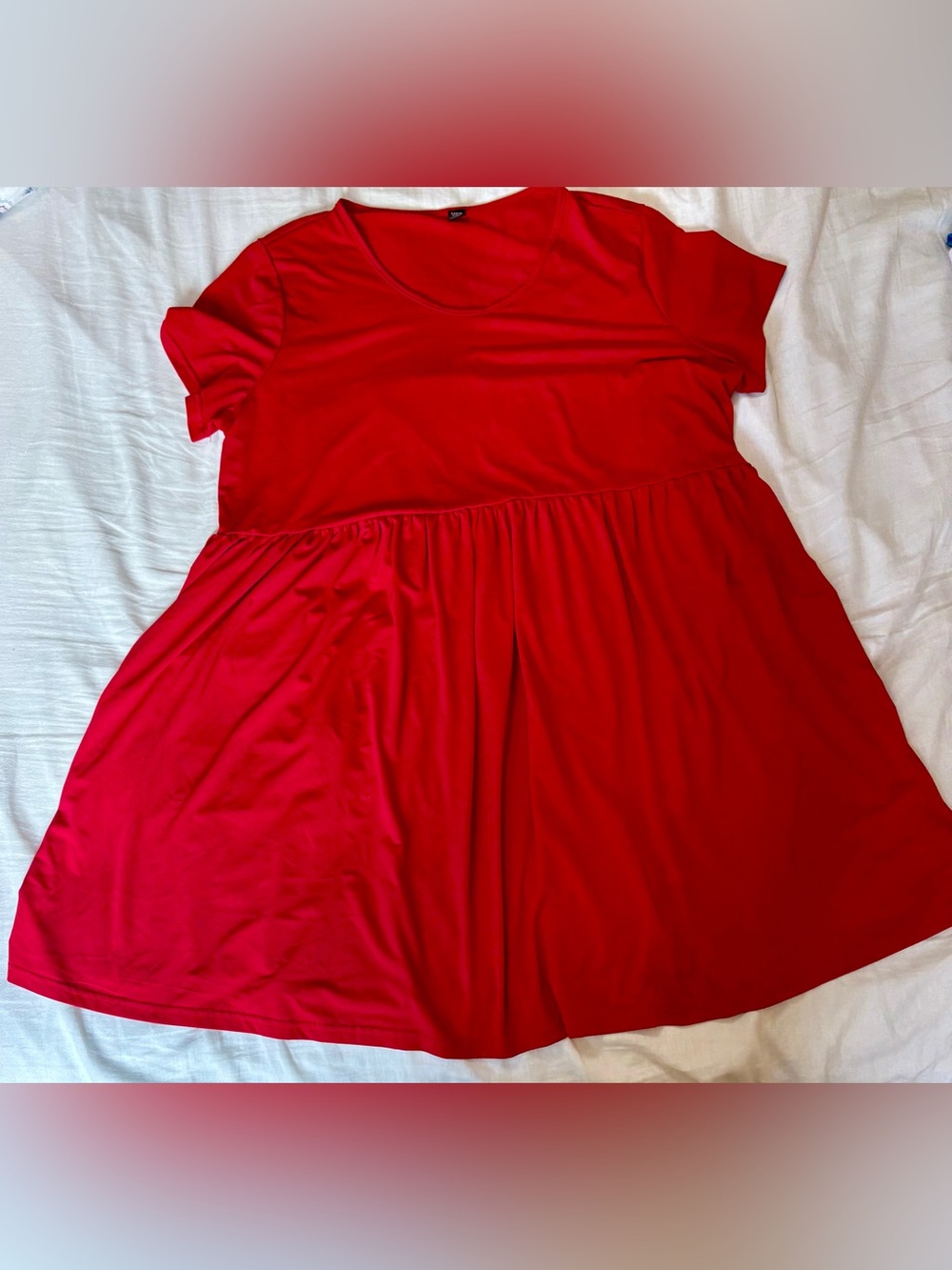 Women’s Short-Sleeve Red Swing Dress